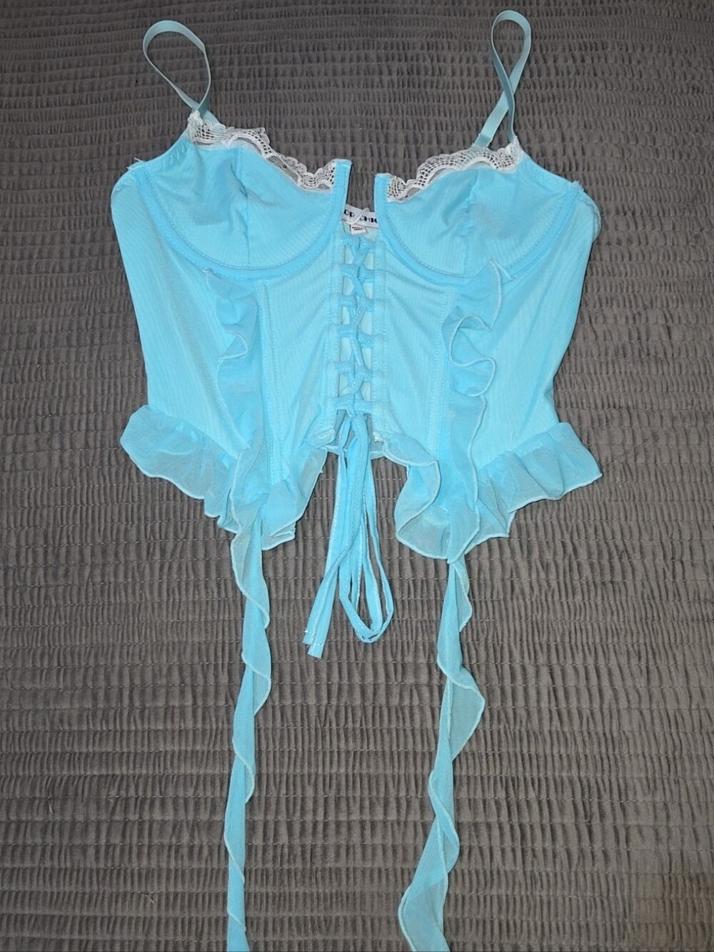 Top Chic Mesh Ruffle Top - Picture 3 of 4